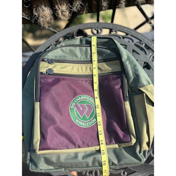 Vintage Wimbledon Tennis Backpack Green Purple Logo 90s Retro Tournament Bag - Picture 6 of 10